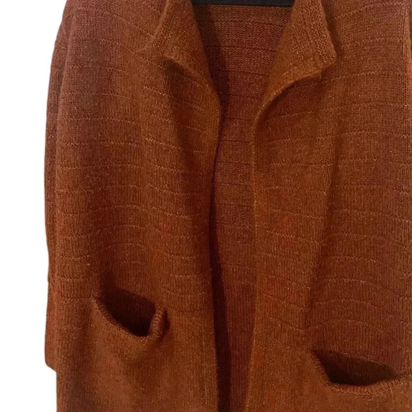Old Navy Garter Coatigan open front cardigan coat in rust oversized XS - Picture 3 of 9